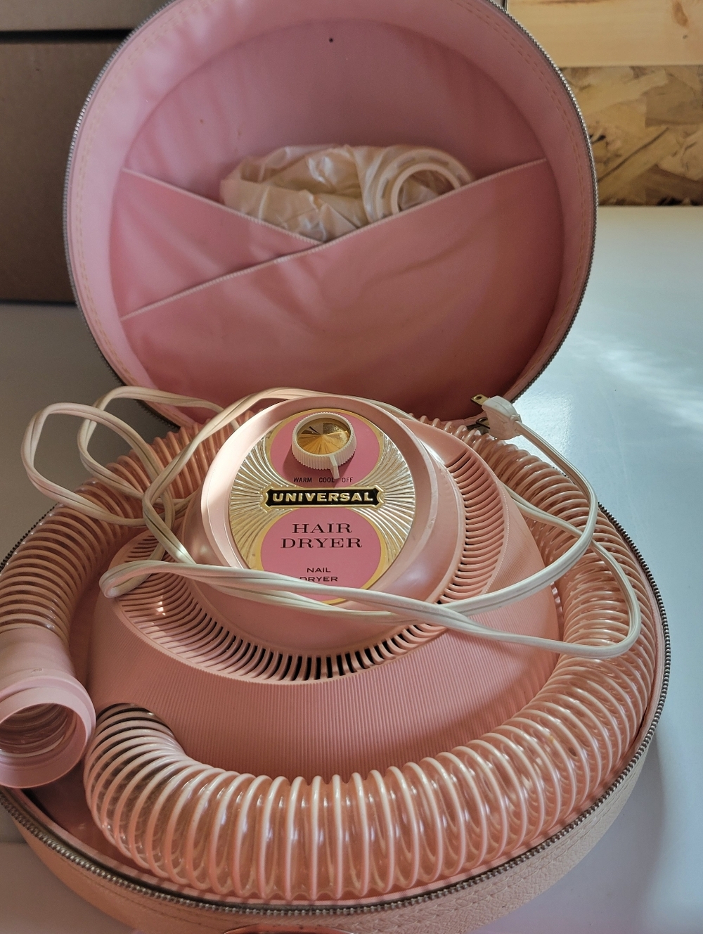 Universal Pink Portable Hair Dryer with Matching Case